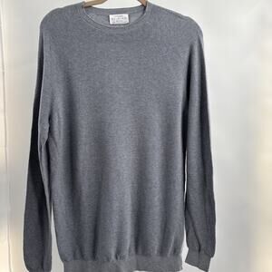 Oliver Charles Lightweight Crewneck Sweater Gray Sz M Organic Cotton Sea Cell